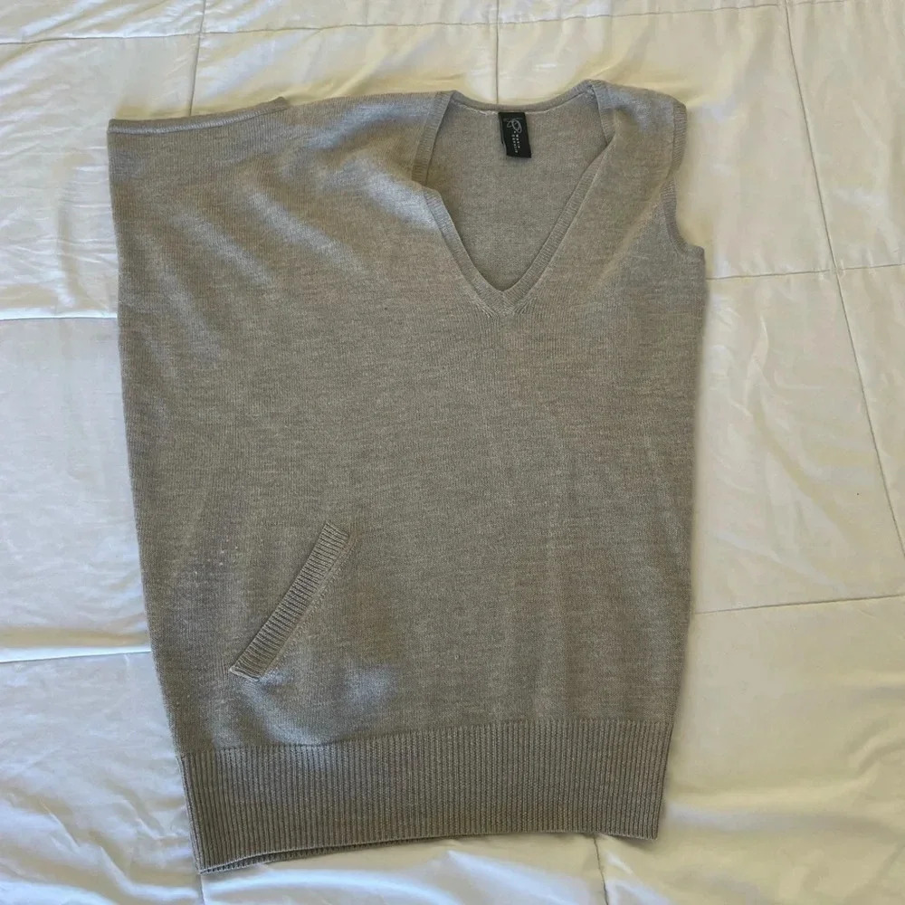 Zero + Maria Cornejo Gray V-Neck Sweater